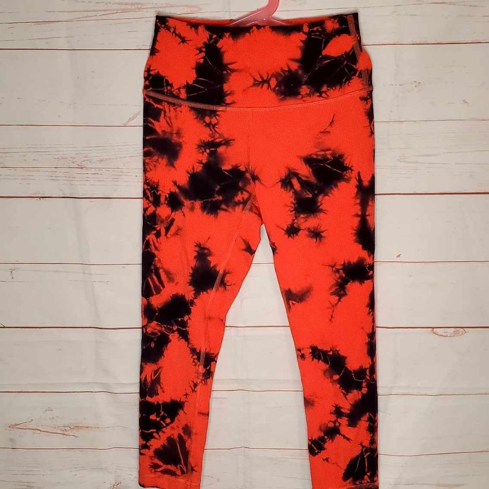 Lululemon Invigorate High-Rise Tight *Wash Tie Dye Carnation Red Black